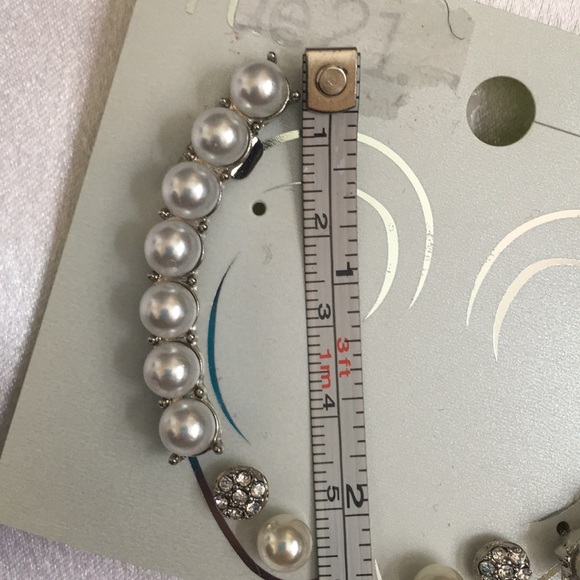 Rue21 Jewelry Pearl Gem Ear Cuff Runner Double Punk Gauge Set